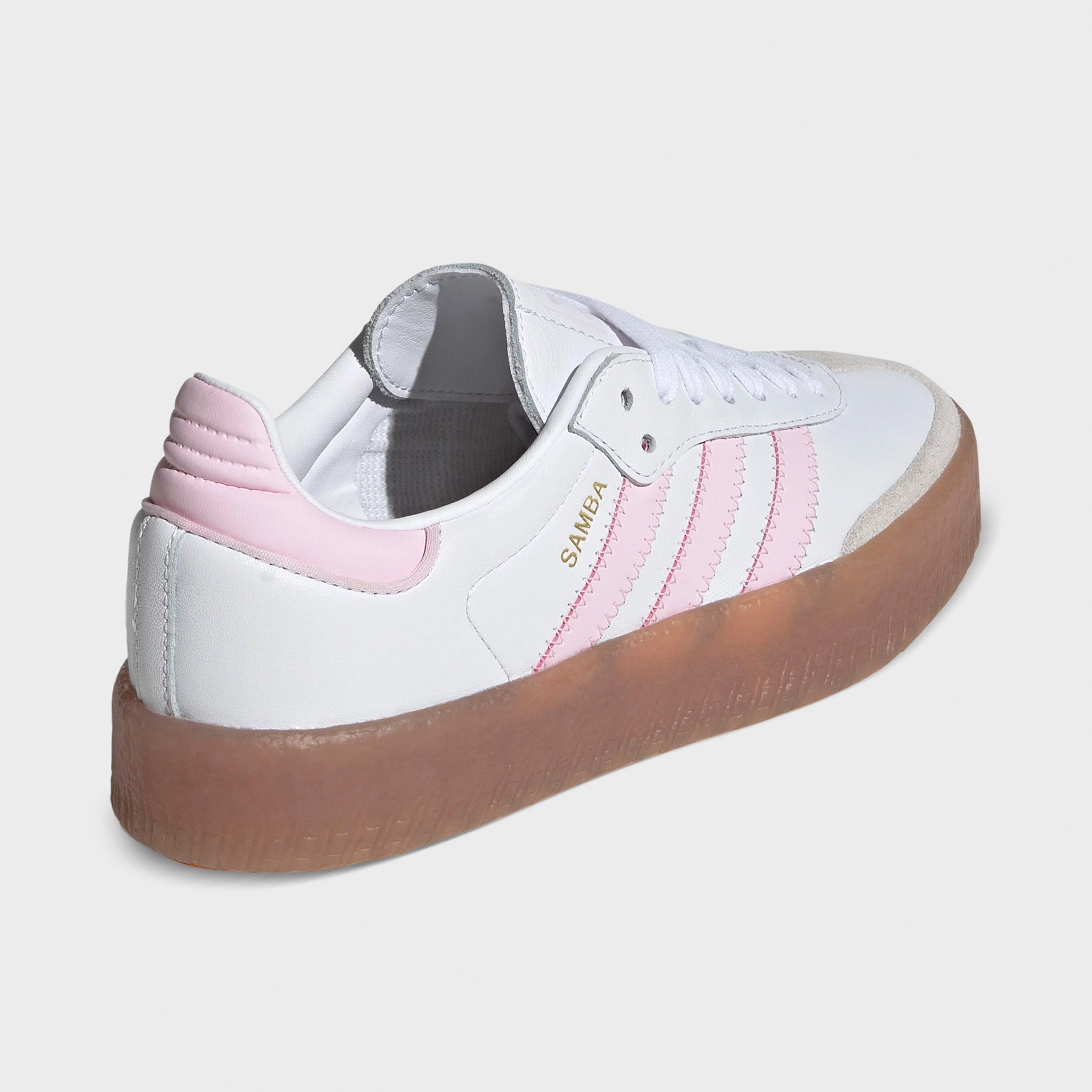 adidas Juniors' Sambae White / Clear Pink - Gold Metallic Low Step Tide Hike