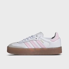 adidas Juniors' Sambae White / Clear Pink - Gold Metallic Leap Hike Blue Sky