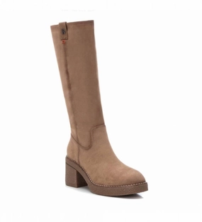 Women's Suede Boots In Taupe Leather Lining All Weather River Crossing