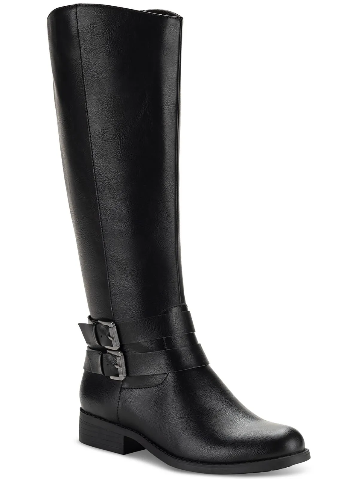City Street maliaa Womens Faux Leather Buckle Mid-Calf Boots