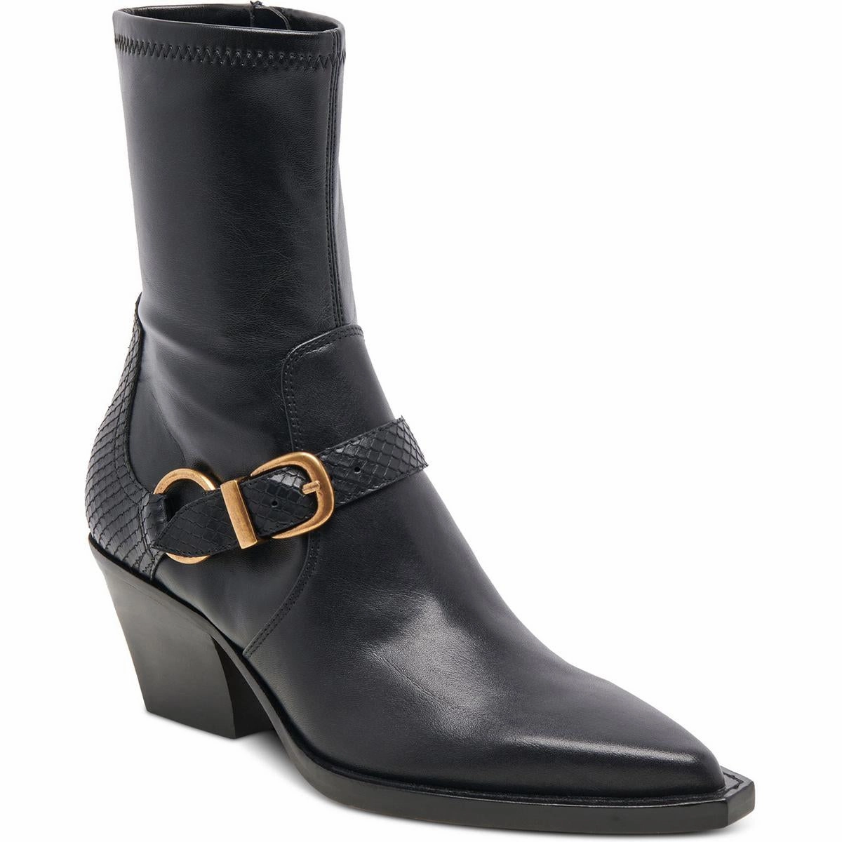 Graduation Ceremony RAVE Womens Buckle Leather Mid-Calf Boots