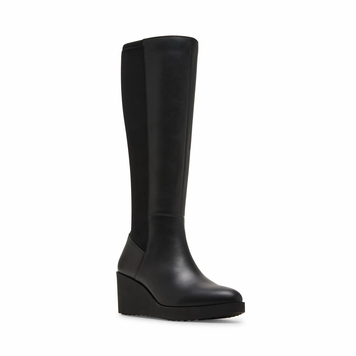 Women's Monique Tall Boot In Black Leather city commute Mid Top