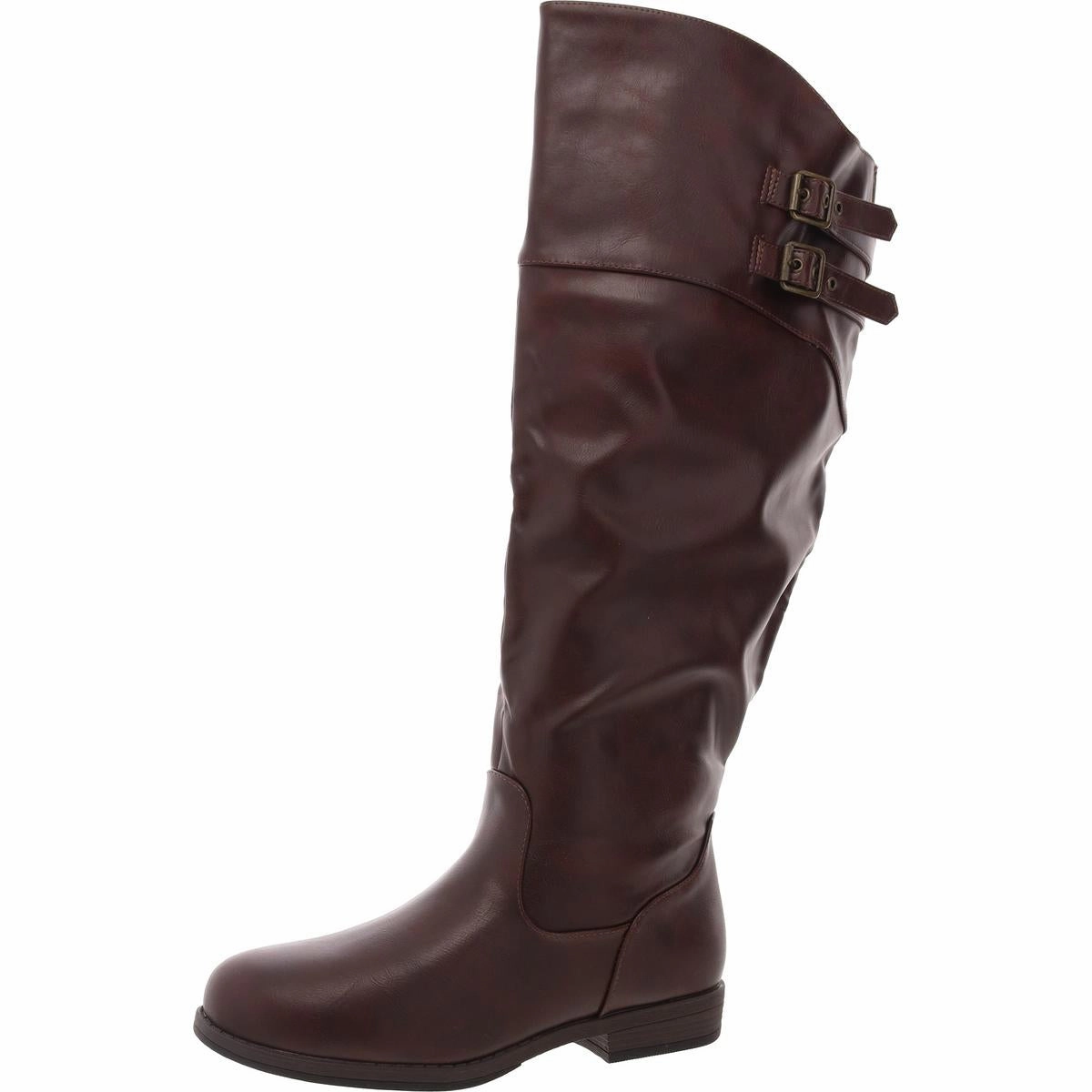 Anti Odor Work Commute Trail Comfort Womens Zipper Faux Leather Knee-High Boots
