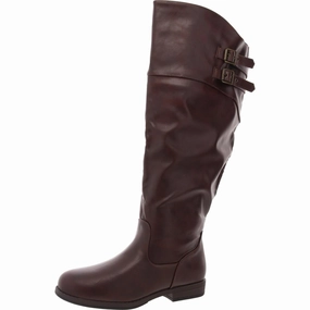 Anti Odor Work Commute Trail Comfort Womens Zipper Faux Leather Knee-High Boots