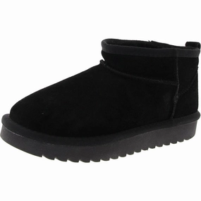 Round Toe Womens Faux Fur Lined Suede Shearling Boots