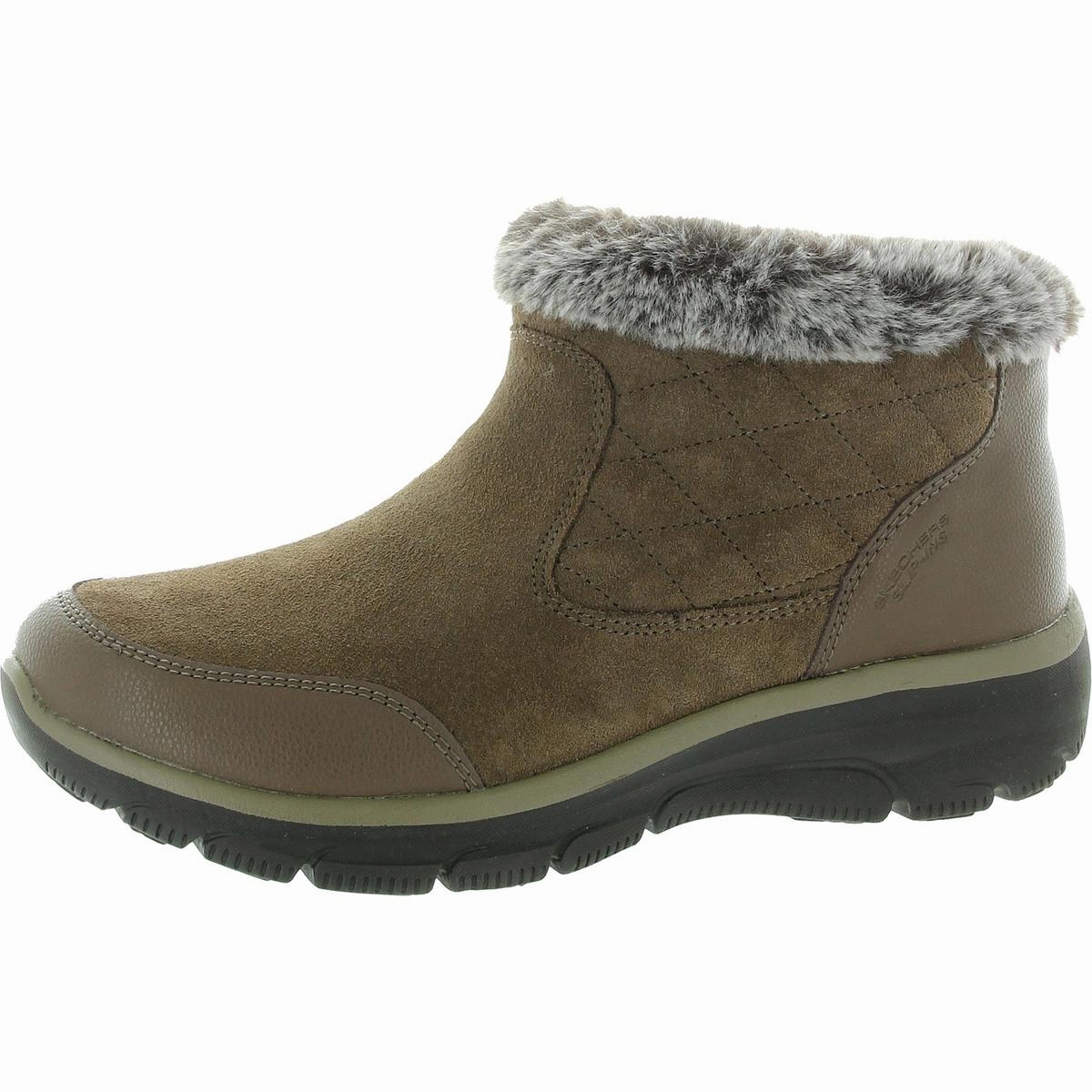 Small Towns Womens Faux Fur Lined Leather Winter & Snow Boots Seamless Comfort Rough Terrain Comfortable Design