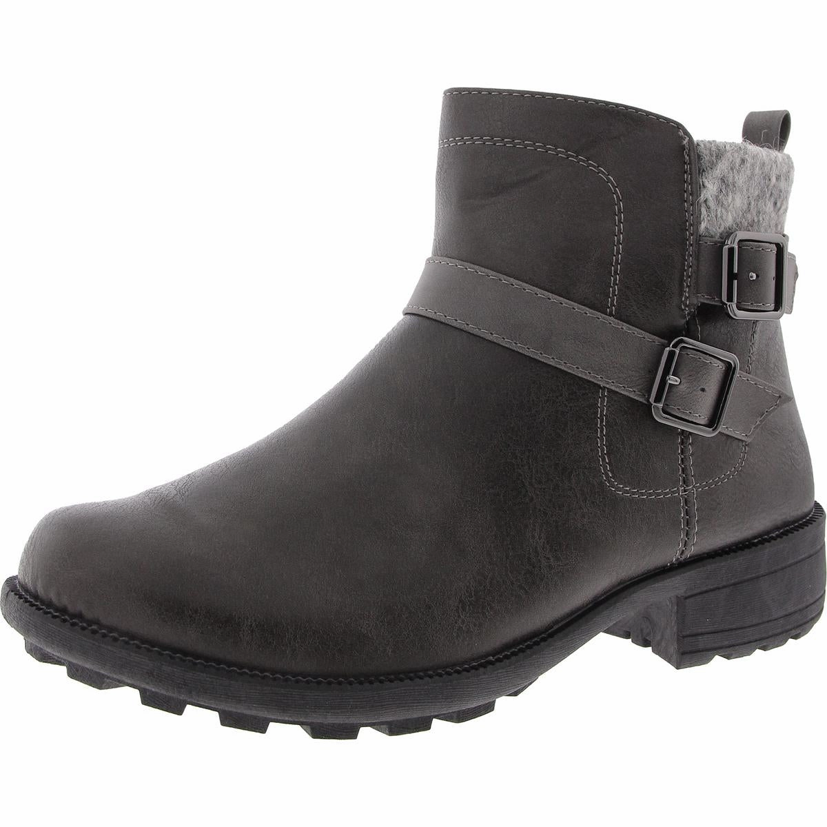 Kourt Womens Faux Fur Faux Leather Booties Padded Interior Cold Climate Western Ride