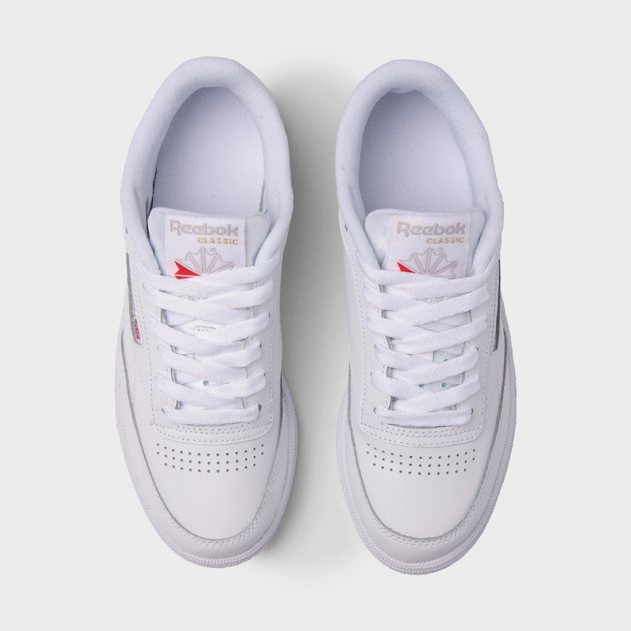 Slip   Resistant Machine washable Reebok Womens Club C 85 White / Light Grey