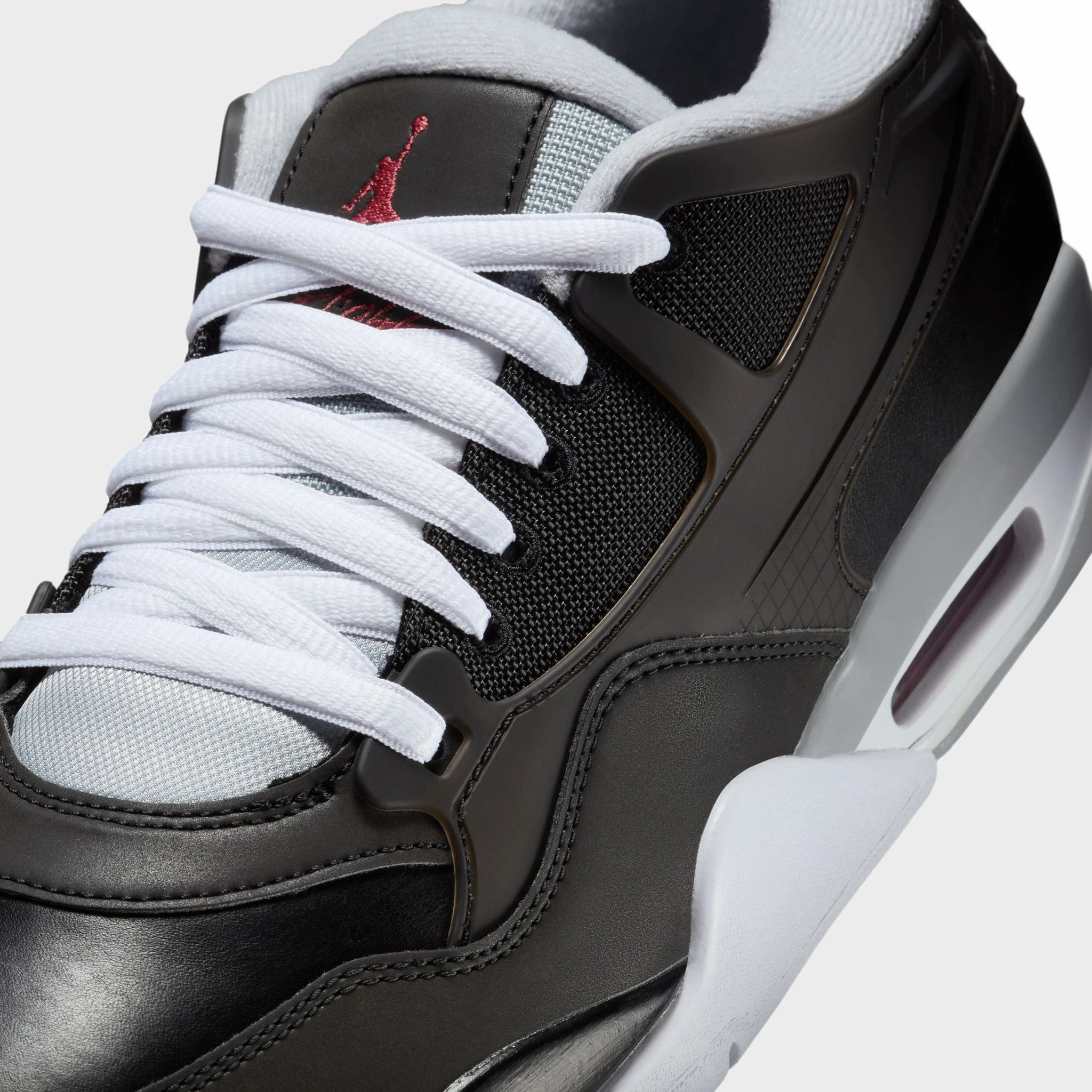 running use Foot Hugging Fit Jordan 4 RM PRM Black / Fire Red - Wolf Grey