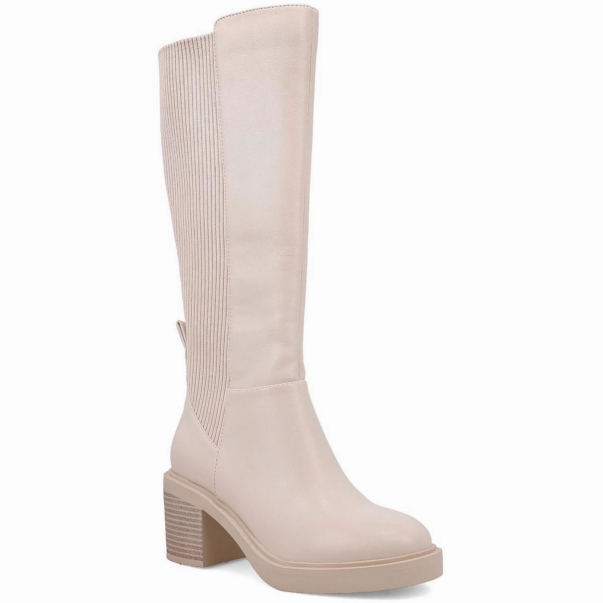 Padded collar midsole GS1527305 Womens Two Tone Leather Knee-High Boots