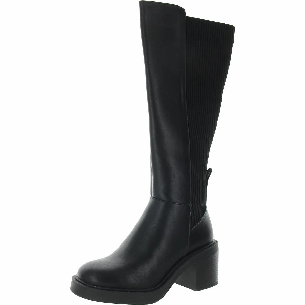 GS1527305 Womens Two Tone Leather Knee-High Boots Protective Finish Rough Trail Hiker Outdoor Style