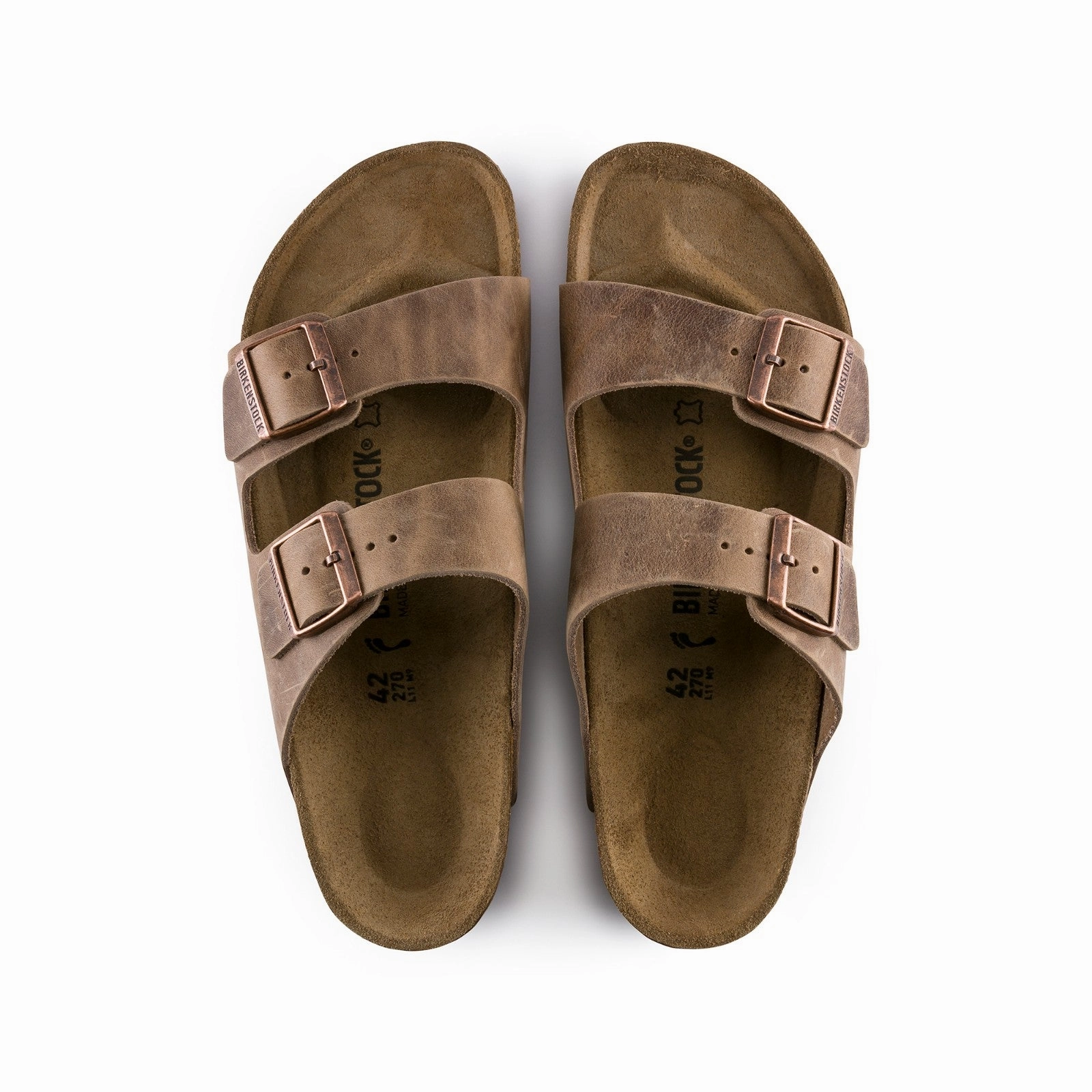 Quick Drying Lining Birkenstock Arizona Oiled Leather (Tobacco Brown) Men's Sandals 352201