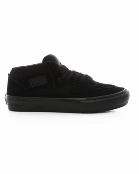 PaddedCollar Microfiber Heel Counter Vans Skate Half Cab - Black / Black
