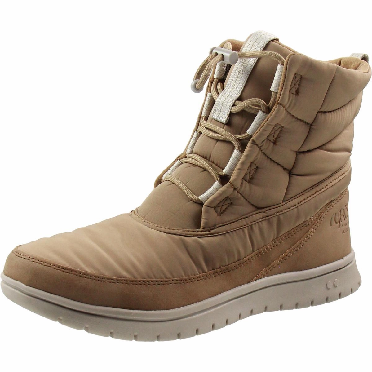 SOLACE Womens Lace-Up Manmade Winter & Snow Boots Seamless Comfort All Day Wear Comfort collar