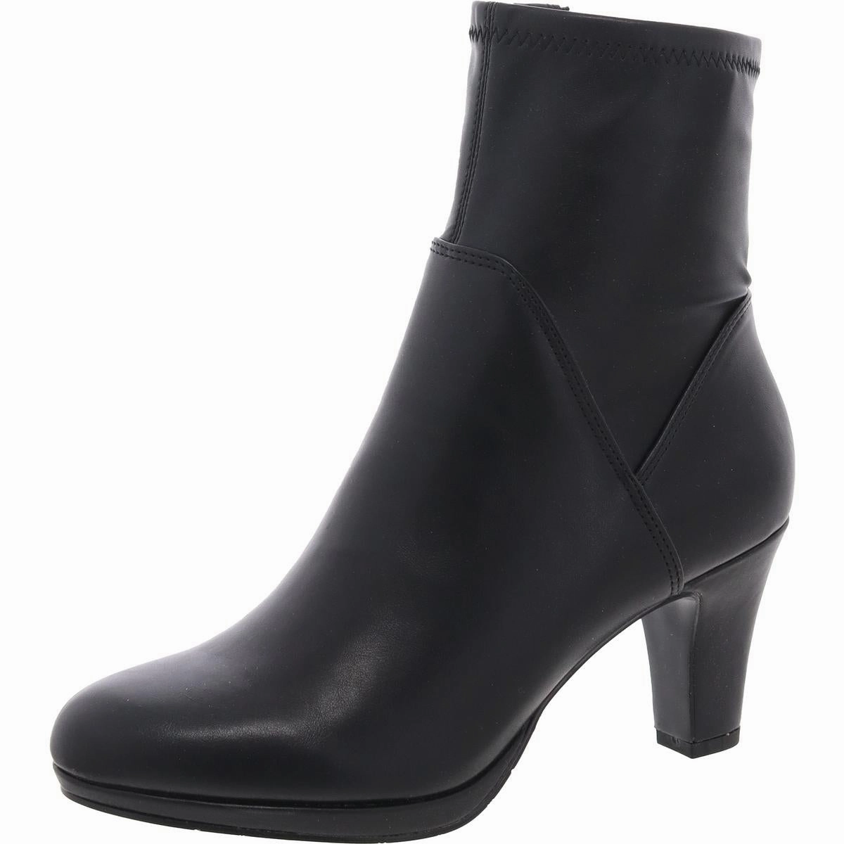 Feather Light Outdoor Trek SOLANA Womens Laceless Faux Leather Ankle Boots