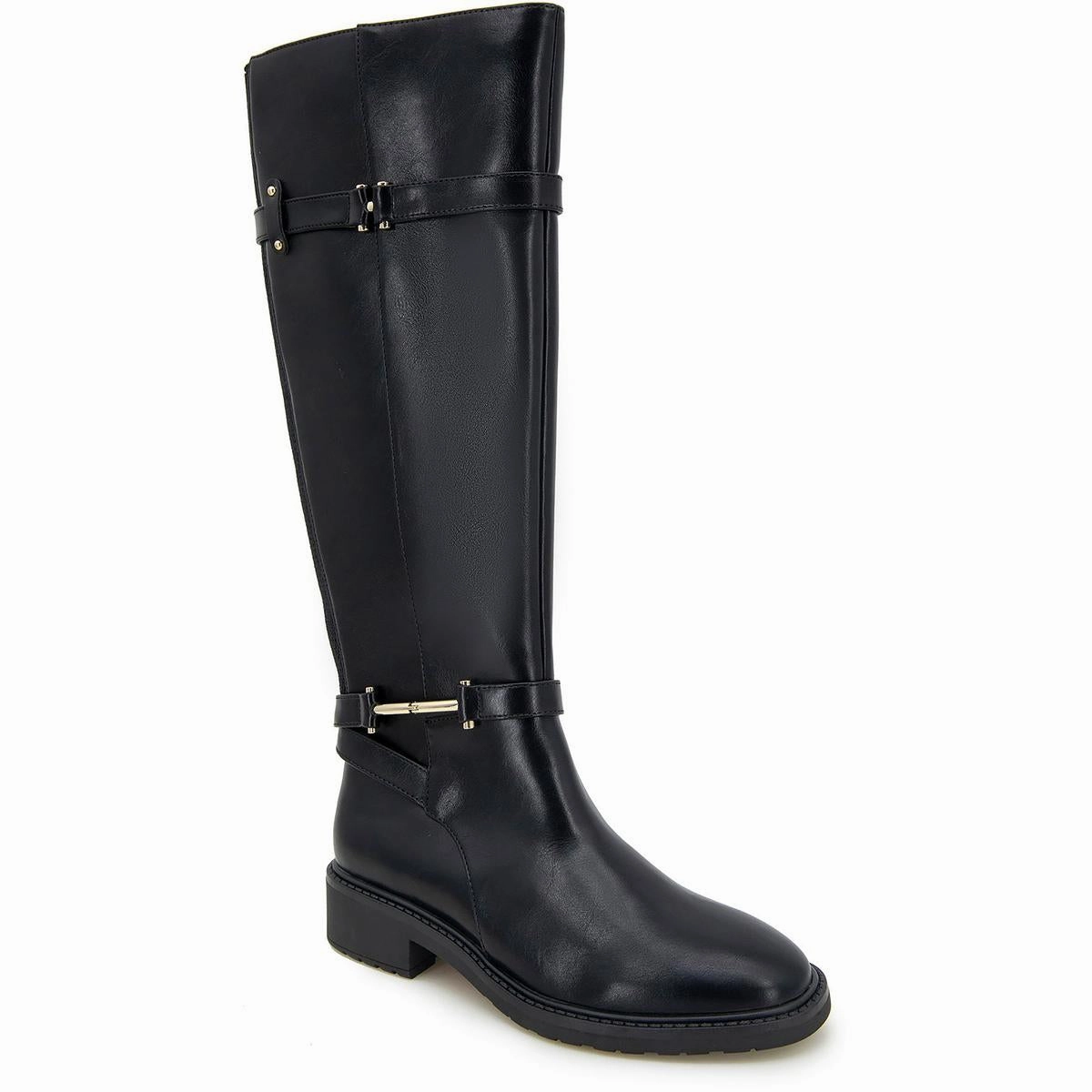 LIVIE Womens Buckle Man Made Knee-High Boots Quick Drying