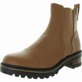 Mirette Womens Lugged Sole Faux Leather Booties Essential Piece Slim Profile