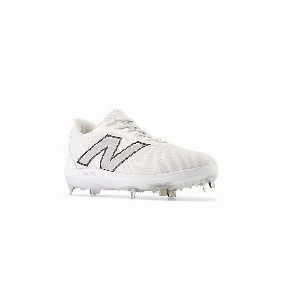 New Balance Men's FuelCell 4040 V7 Metal Baseball Cleats - Optic White / Raincloud - L4040TW7 splash - resistant shoes Powergrid