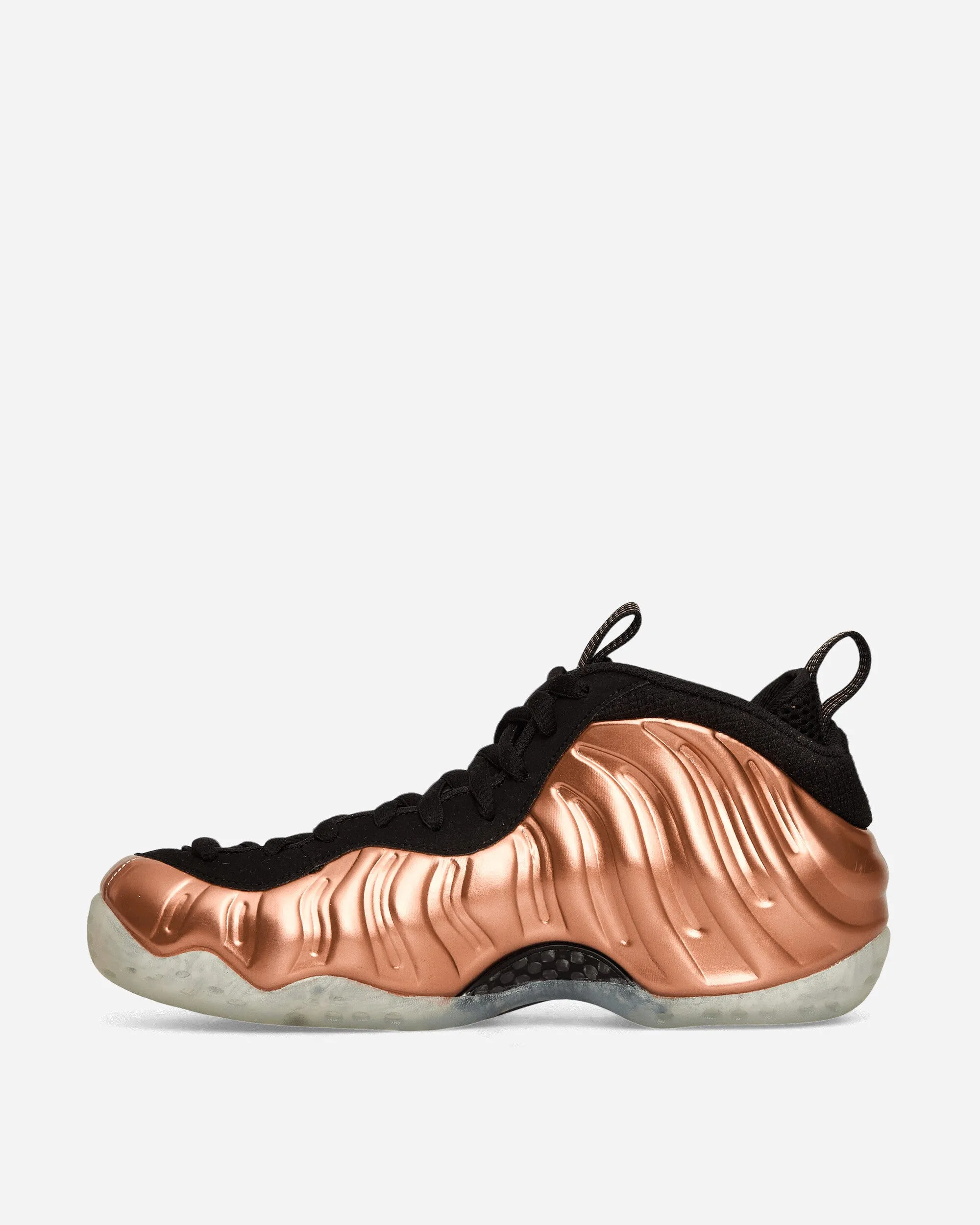 Air Foamposite One Sneakers Metallic Copper Contrasting Colors Bold Pattern