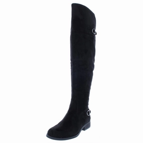Adarra Womens Buckle Stacked Heel Over-The-Knee Boots Fashion Comfort Waterproof Protection