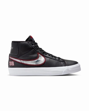 Nike SB Blazer Mid Pro GT - Black / Metallic Silver Slip   On Style