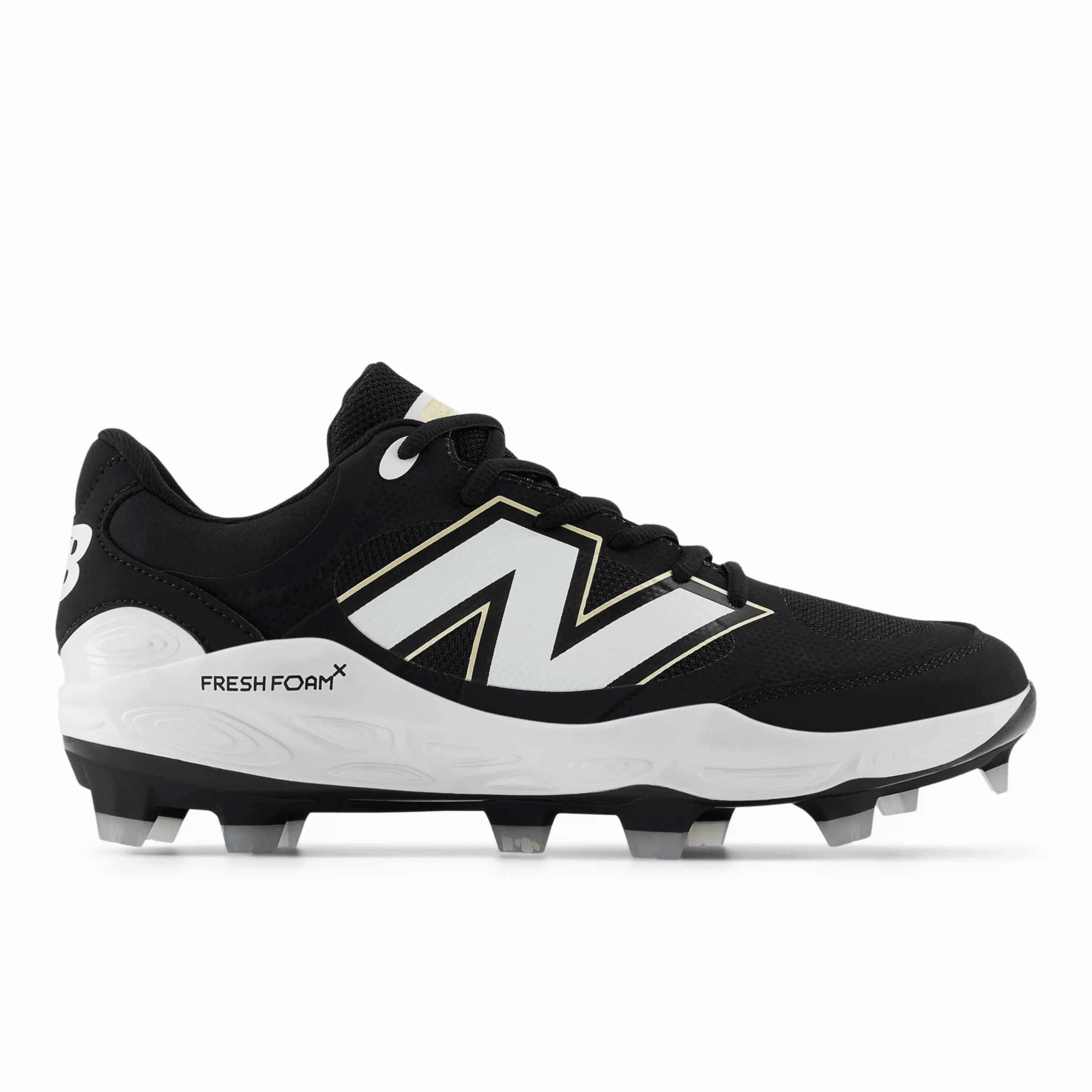 New Balance Men's Fresh Foam 3000 v7 Molded Baseball Cleats - Black - PL3000K7 Step Support Giant pattern