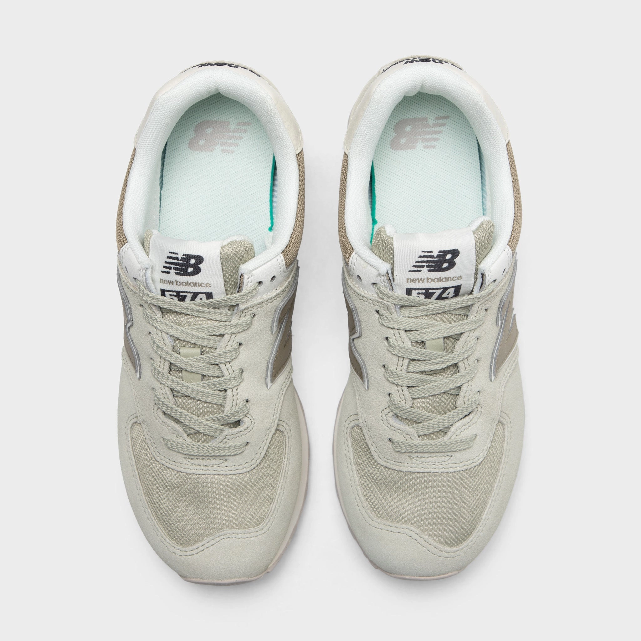 New Balance Women's 574 Olivine / Dark Stoneware - Turtledove Soft Lining