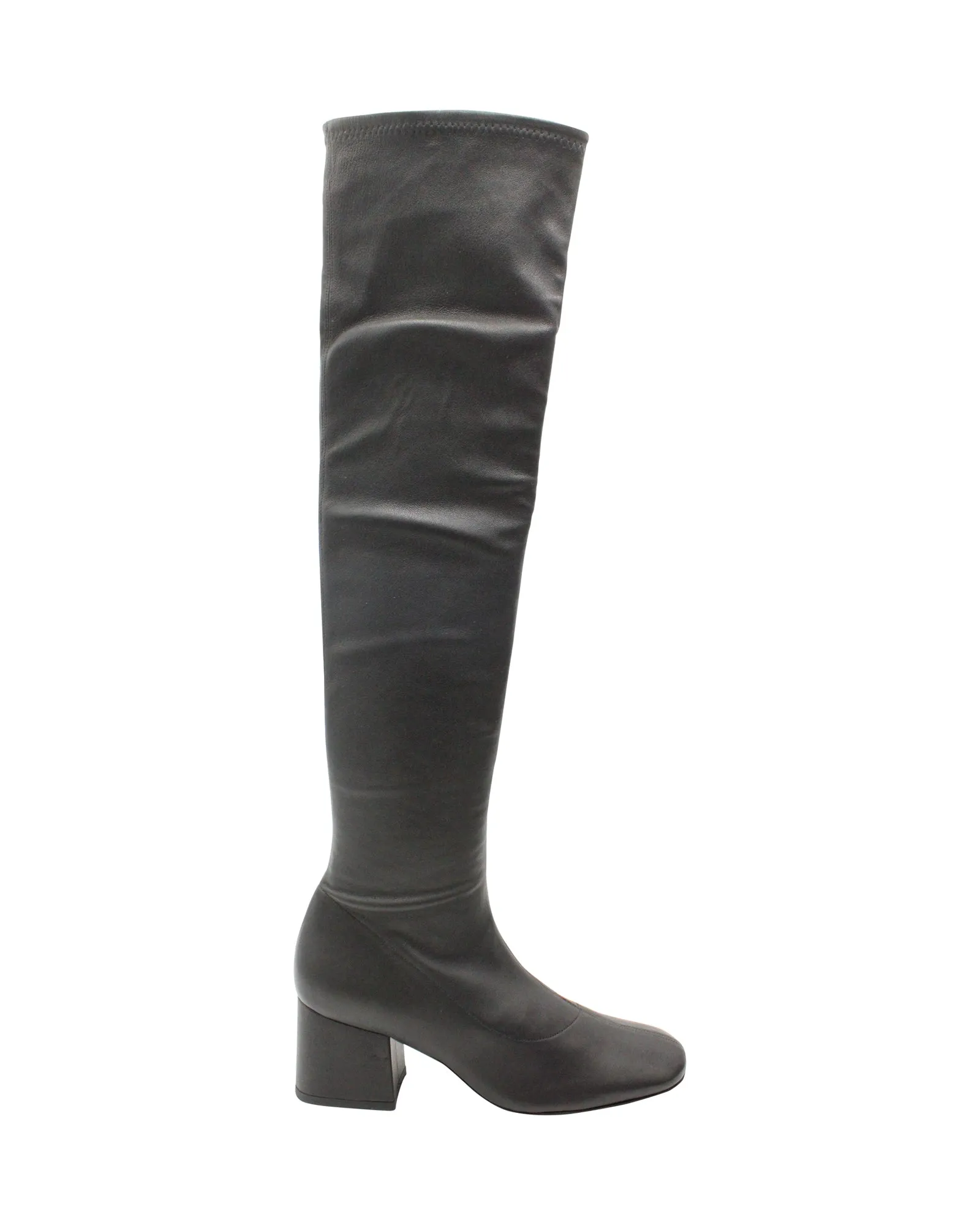 By Far Carlos Over-The-Knee Boots in Black Leather Thermal Core Nature Lover