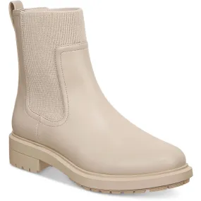 Tackomal Womens Faux Leather Pull On Booties Water Repellent Protective Comfort
