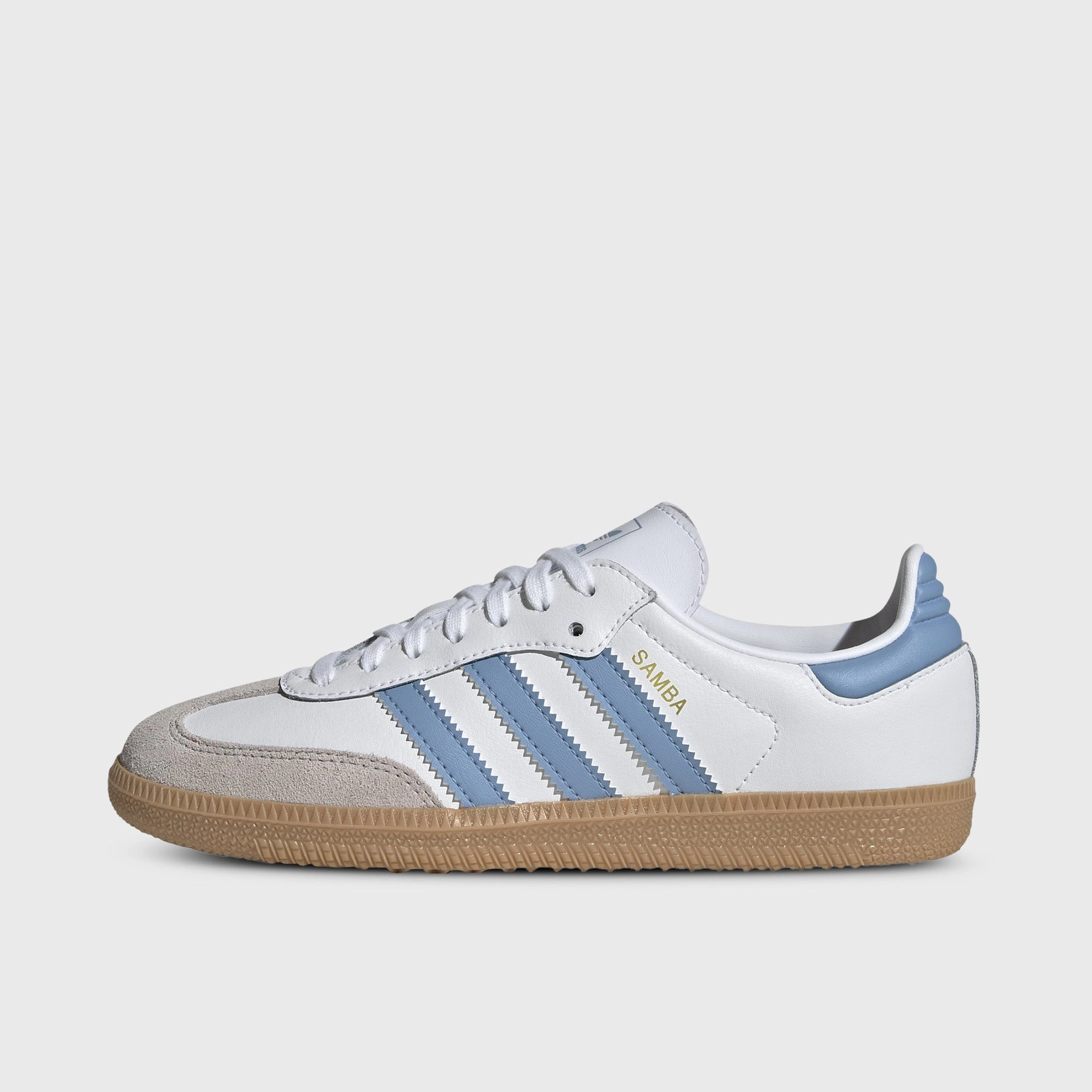 Comfort Guarantee Total Support adidas Juniors' Samba OG White / Ash Blue - Gum