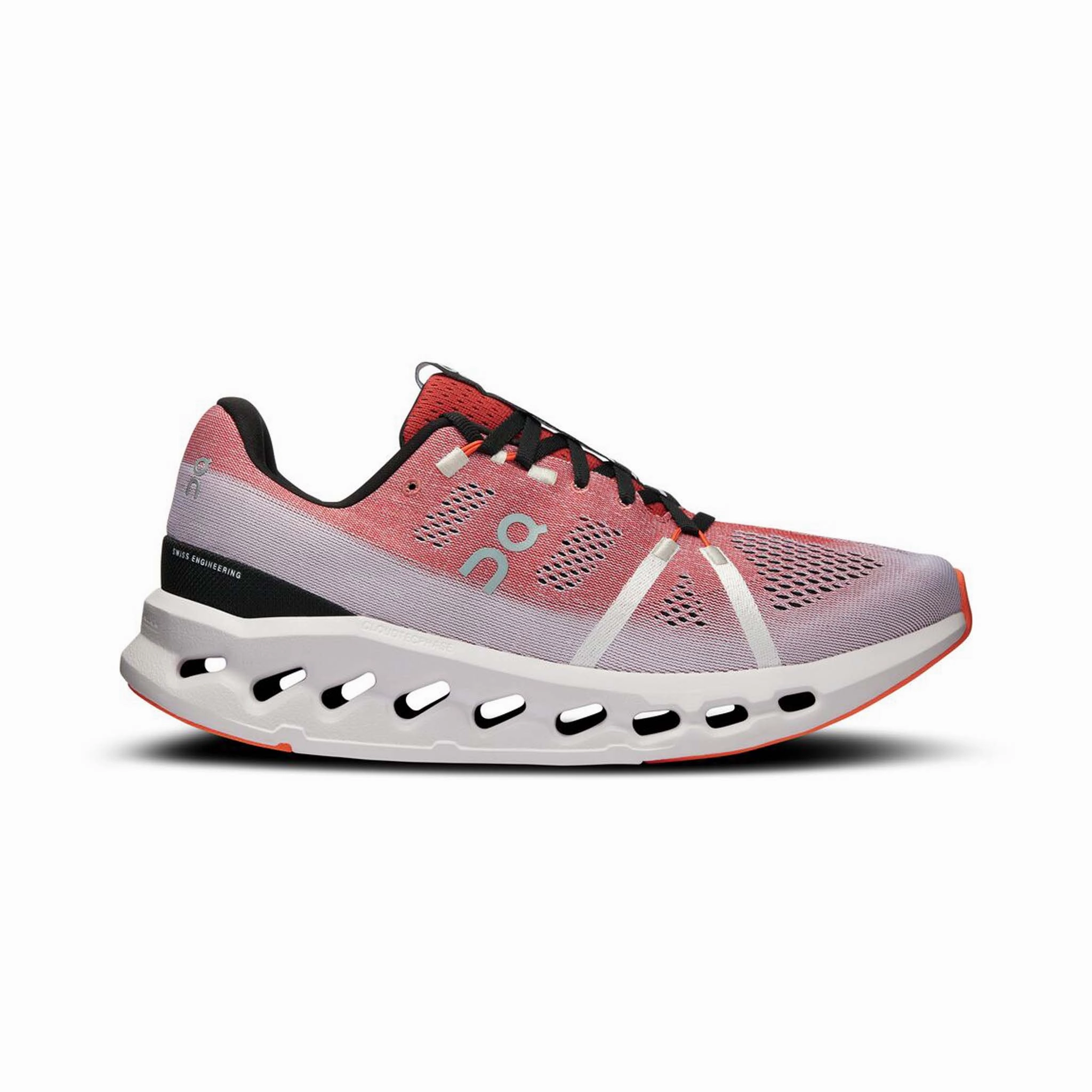 On Men's Cloudsurfer Running Shoes - Auburn/Frost ground - feel shoes running during sunset
