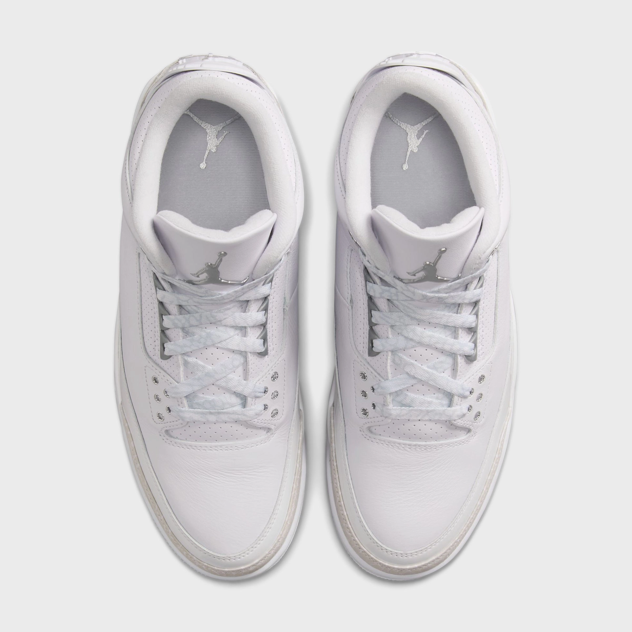 Jordan 3 Retro White / Metallic Silver - White Indoor Outdoor Lightweight Synthetic Upper