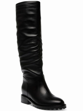 LORAL Womens Leather Lug Knee-High Boots Resort Mode