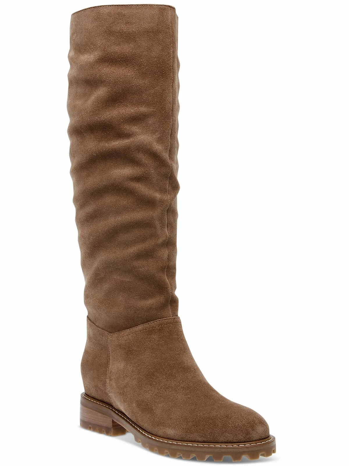 Young Professional LORAL Womens Leather Lug Knee-High Boots