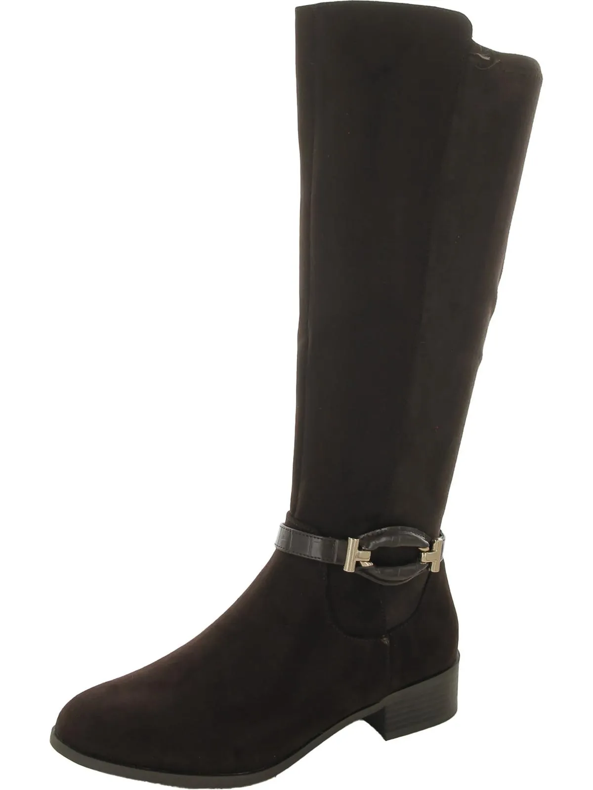 Stanell Womens Faux Suede Round Toe Knee-High Boots Outdoor Mission Run Errand