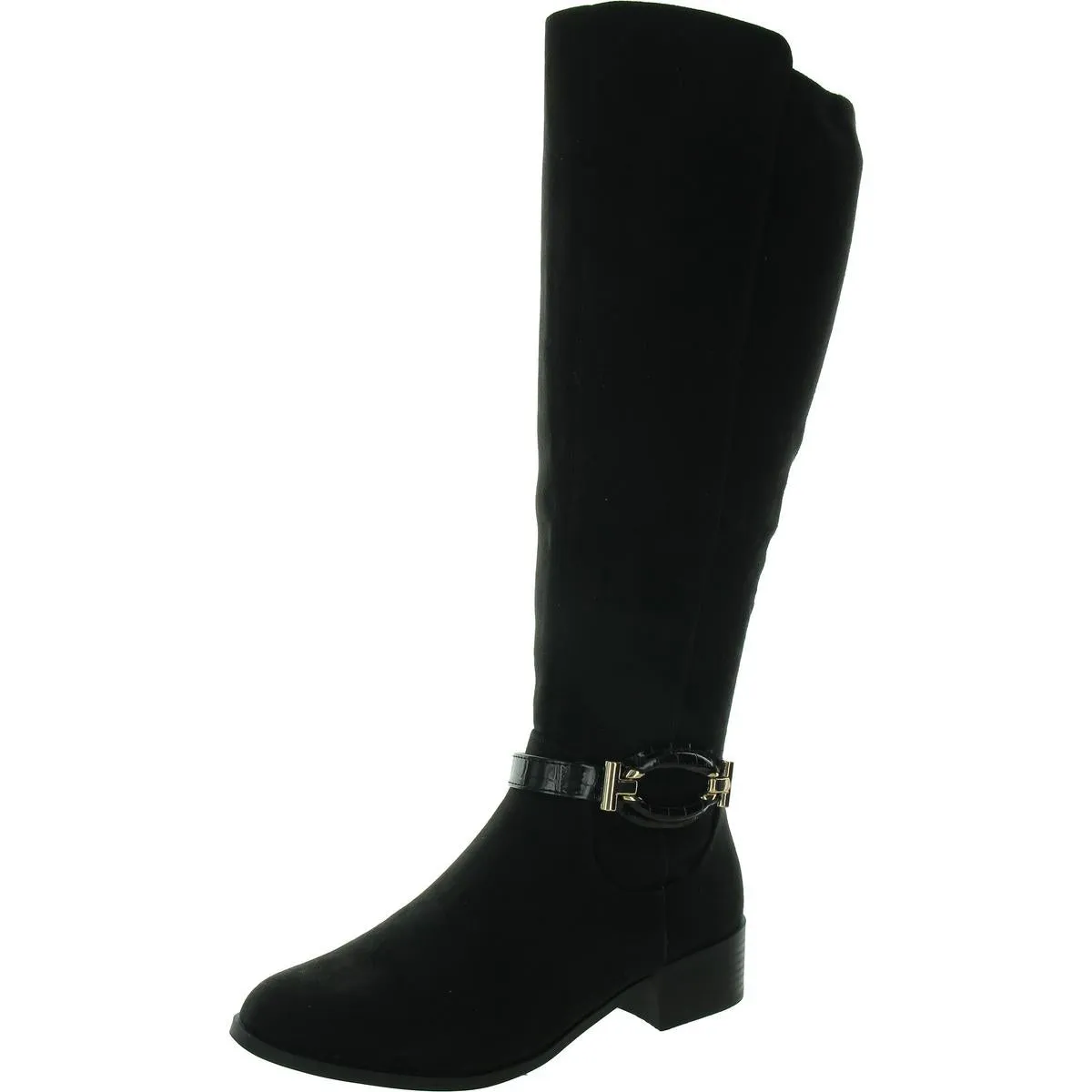 Multi-Season Wear Stanell Womens Faux Suede Round Toe Knee-High Boots