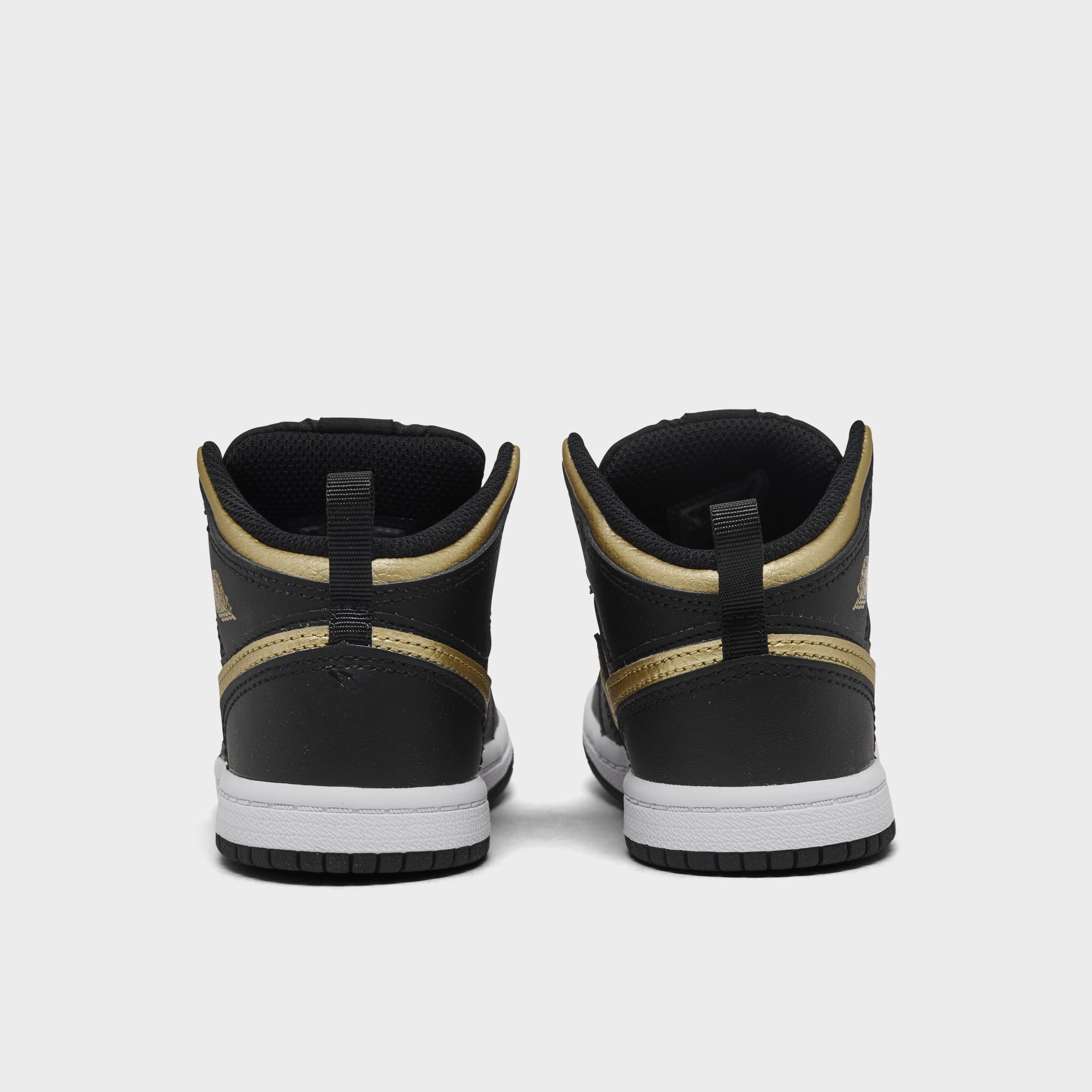 Jordan 1 Mid TD Black / Metallic Gold - White Abrasion Resistant Fabric synthetic material