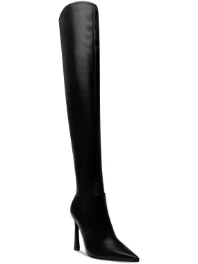 Laddy Womens Faux Leather Over-The-Knee Boots Removable Synthetic Upper