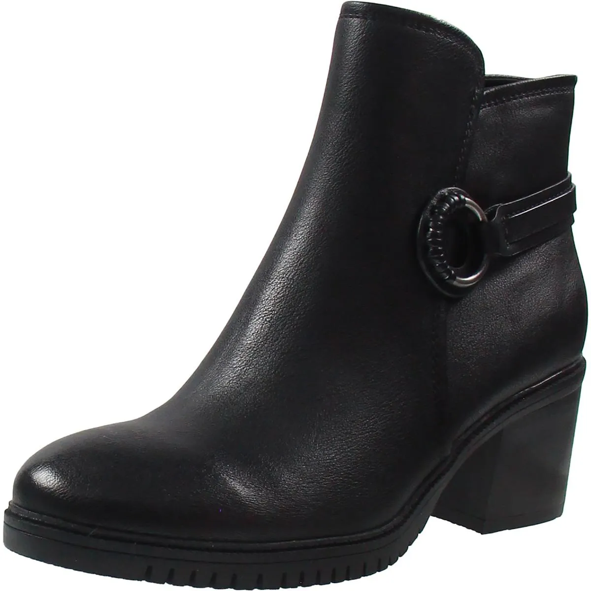 Non-Slip Grip Tough Weather Felicia Womens Faux Leather Zipper Booties