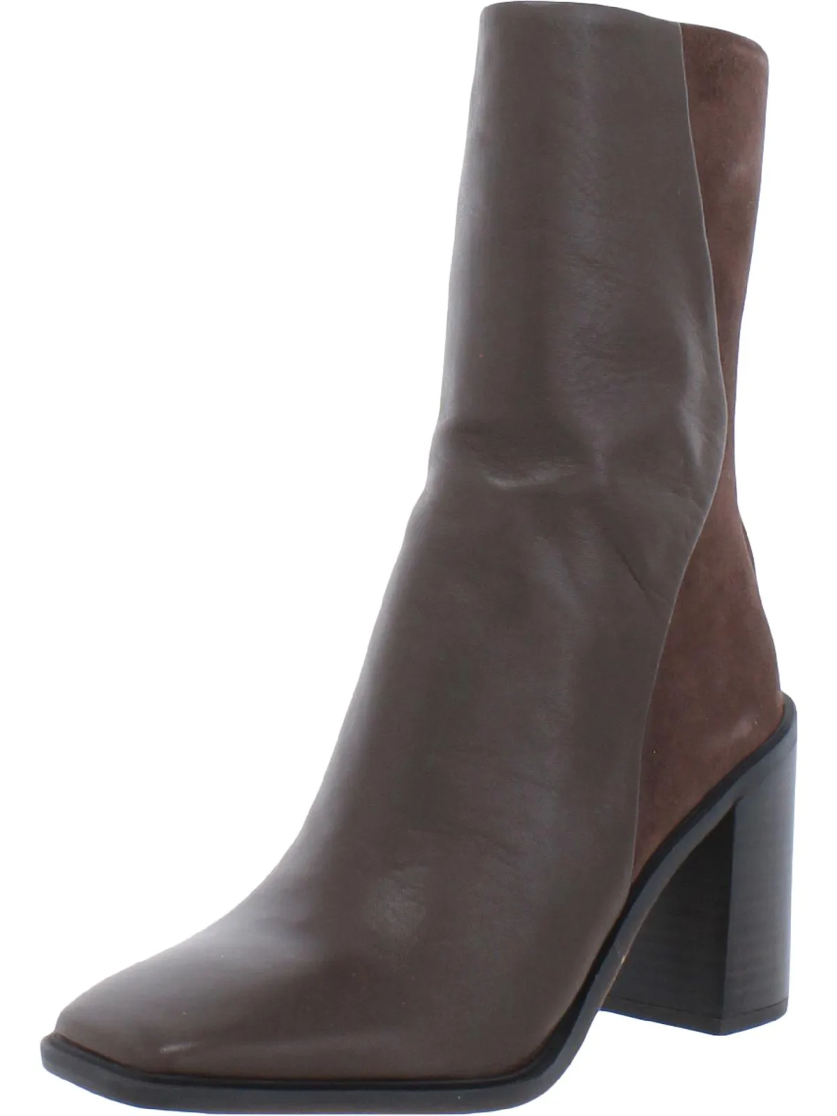 Rough Walk youth trend Steviena Womens Leather Square Toe Mid-Calf Boots