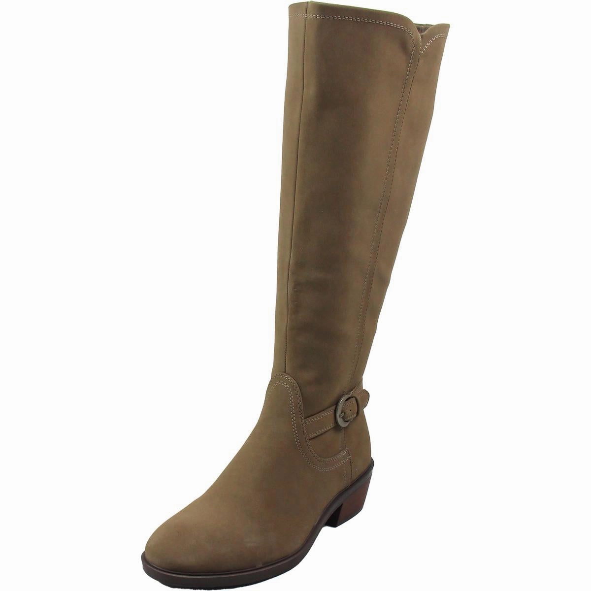 Nena Womens Leather Round Toe Knee-High Boots Mud Resistant Weekend Wanderer Sport Inspired