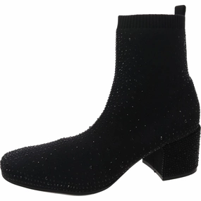 Anti Fatigue RENEECHELSEA Womens Rhinestone Manmade Ankle Boots