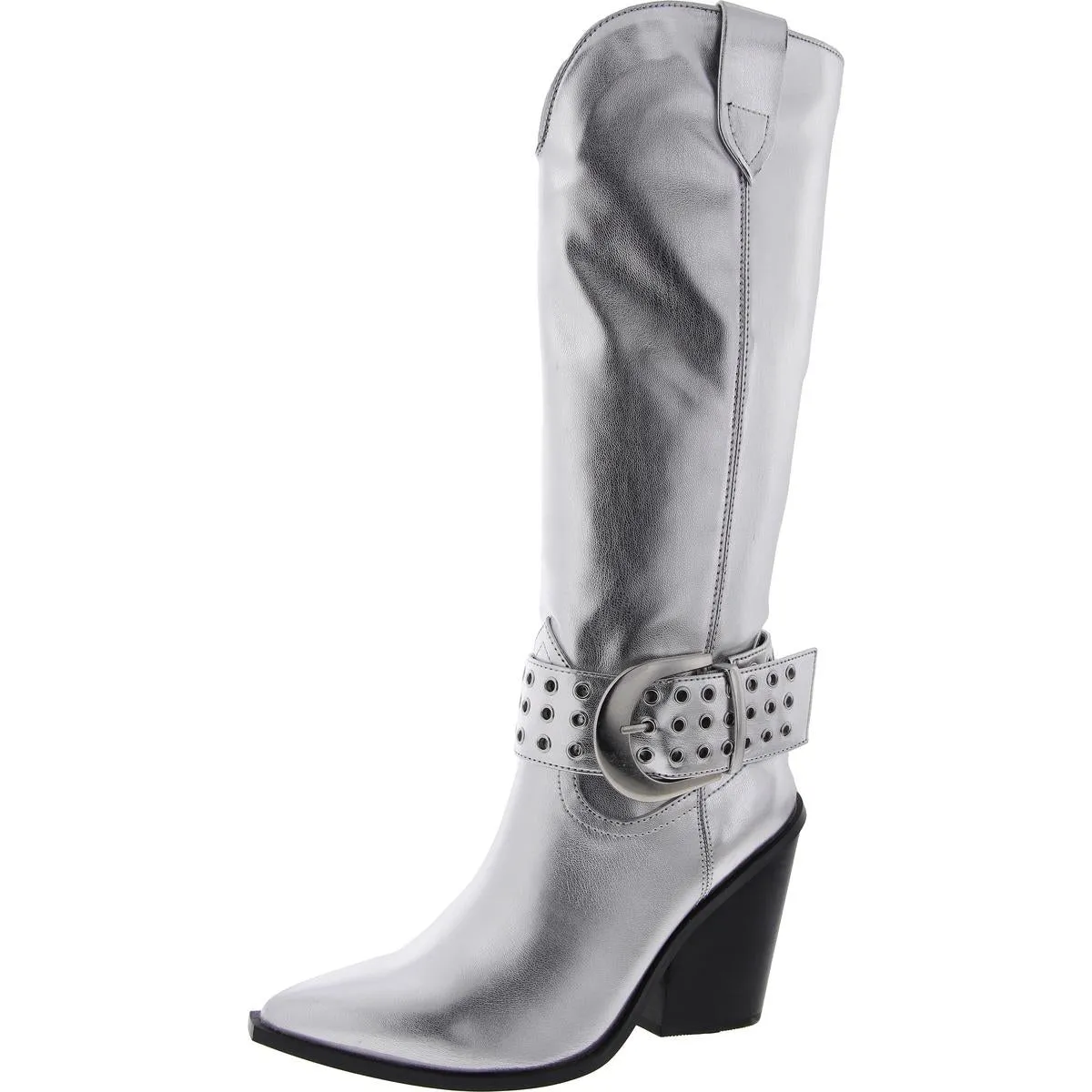Stable Support Rough Terrain Shock Absorbing Morning Walk Lennon Womens Faux Leather Pointed Toe Knee-High Boots