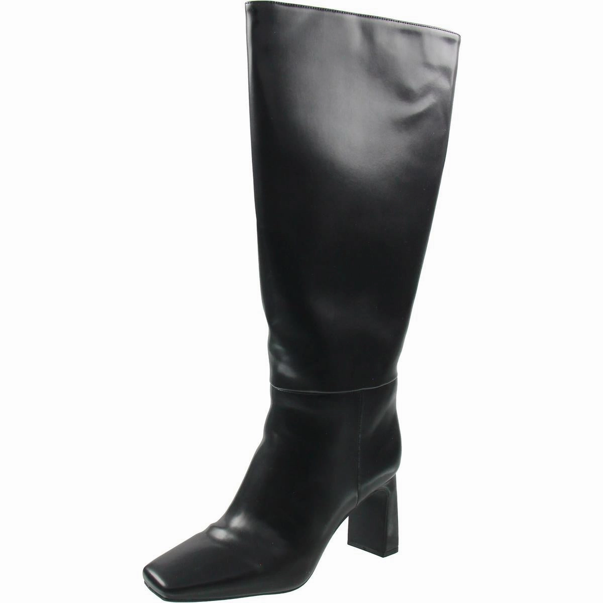 Versatile Outfit ODINA Womens Wide Calf Faux Leather Knee-High Boots
