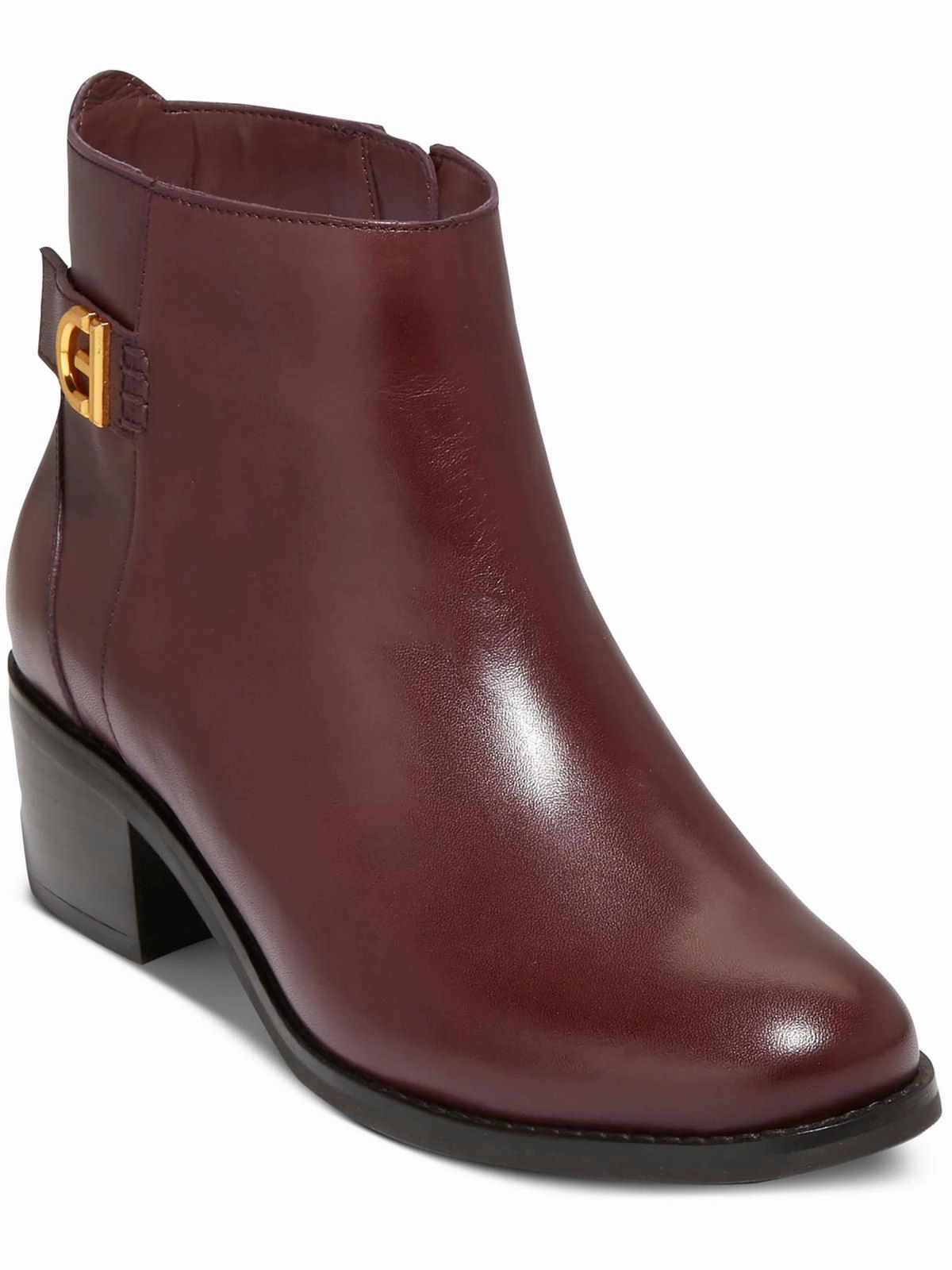 Shock   Absorbing Trail Comfort Holis Buckle Bootie  Womens Leather Block Heel Ankle Boots