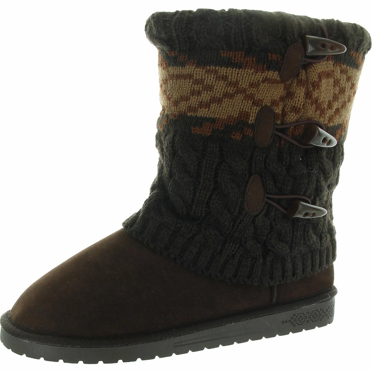 Rugged Built Hiking Trails All-Season Protection Womens Cable Knit Winter Boots