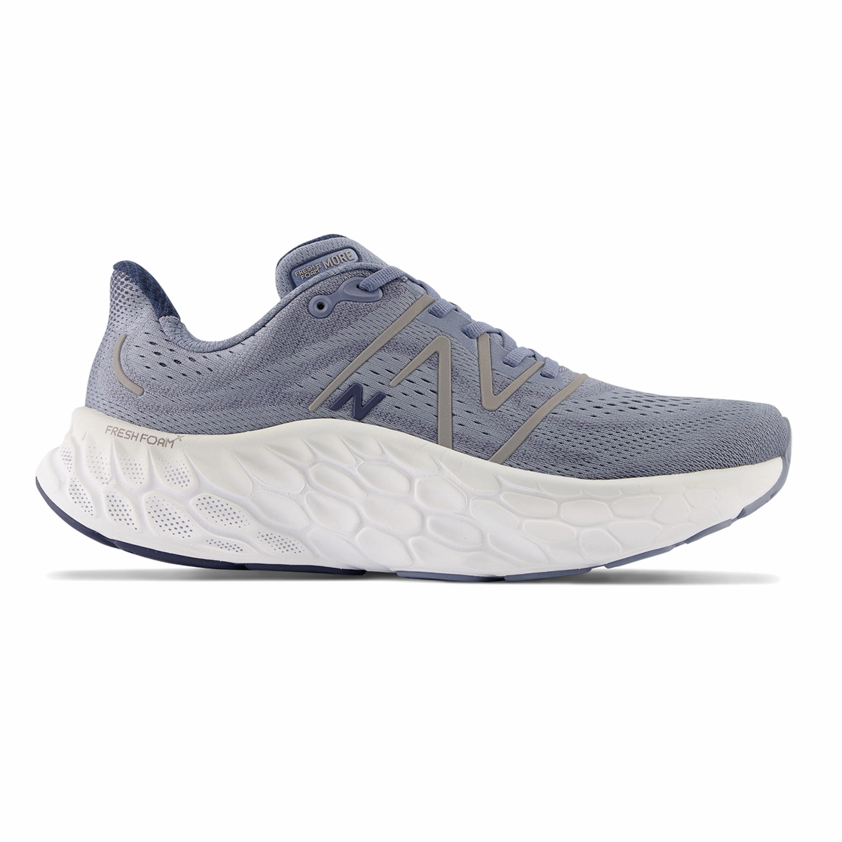 New Balance Fresh Foam X More V4 - Arctic Grey - Natural Indigo Comfort Shock textured - finish shoes