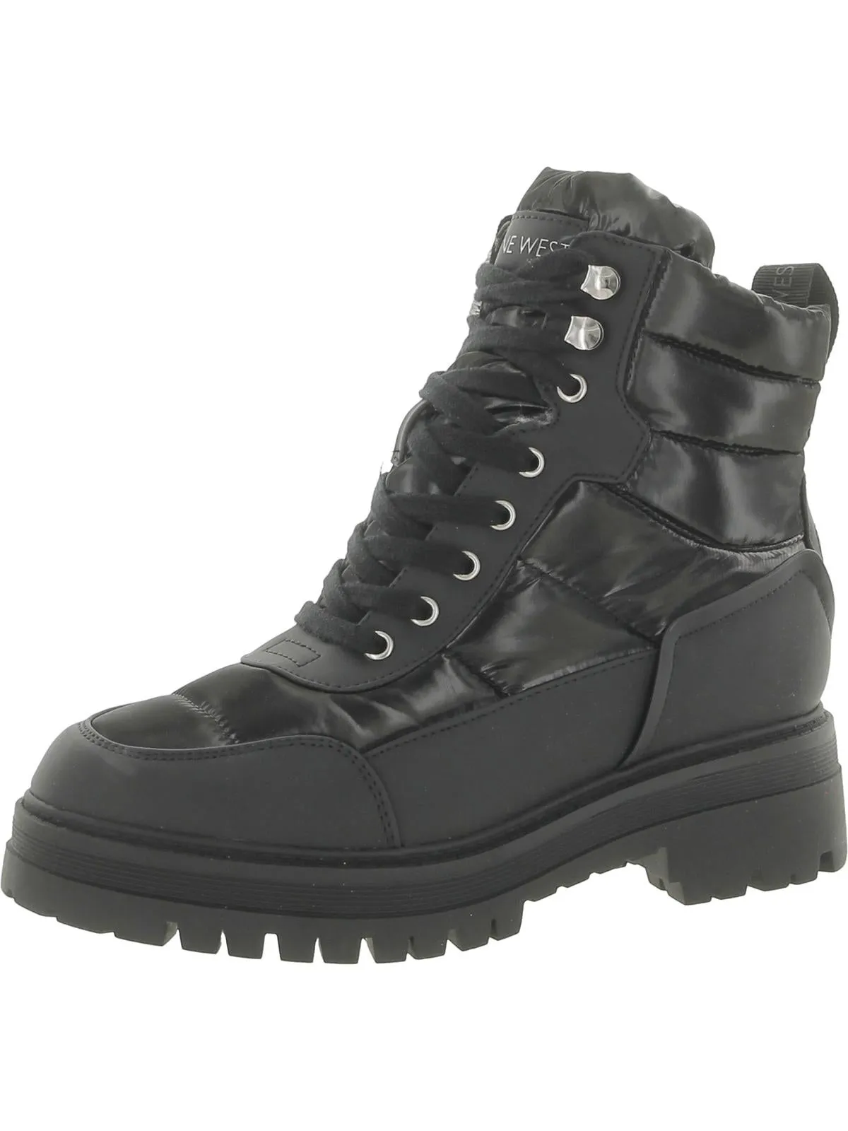 Stable Support Cold Climate Womens Quilted Faux Fur Lined Combat & Lace-up Boots