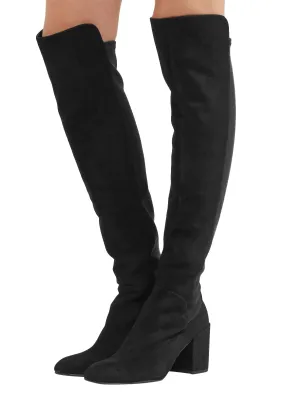 Stuart Weitzman Women's Halftime Stretch-Crepe  Suede Over-The-Knee Boot Eco Material Rough Trail Hiker