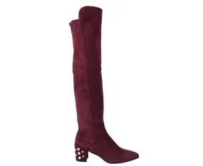 Stuart Weitzman Women's Suede Knee High Boot Travel Ready
